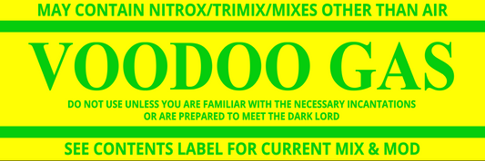 Voodoo Gas Decal for Scuba Diving (Trimix, Nitrox, Enriched Air, etc)